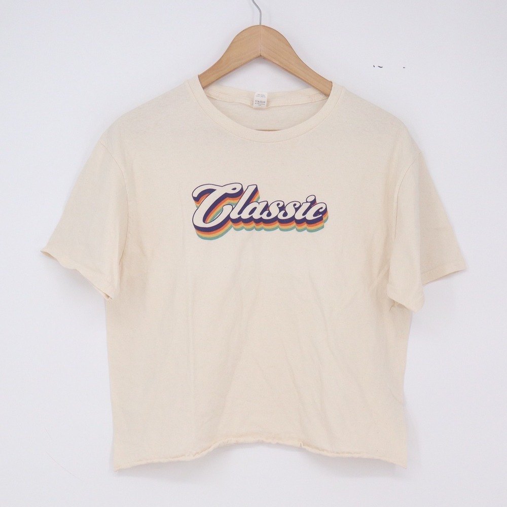 Fruit of the Loom T-Shirt Womens Medium HD Cotton Cream Classic Graphic